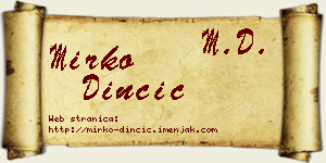Mirko Dinčić vizit kartica
